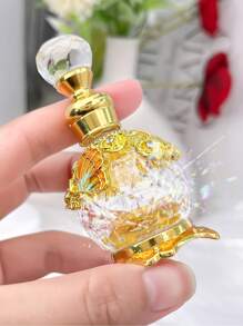 Botella de perfume de cristal esmaltado con diseño de mariposa vintage de 15ml, decoración con patrón de cristal con diamantes, recipiente recargable para aceites esenciales, accesorio de viaje de aceites esenciales, dispensador de perfume y aceites esenciales (SOLO LA BOTELLA VACÍA, SIN PERFUME)