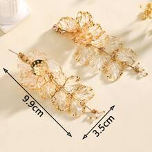 1 对手工制作的花卉吊坠耳环，适合女性日常佩戴、聚会、度假 - 彩色 - 查看 3