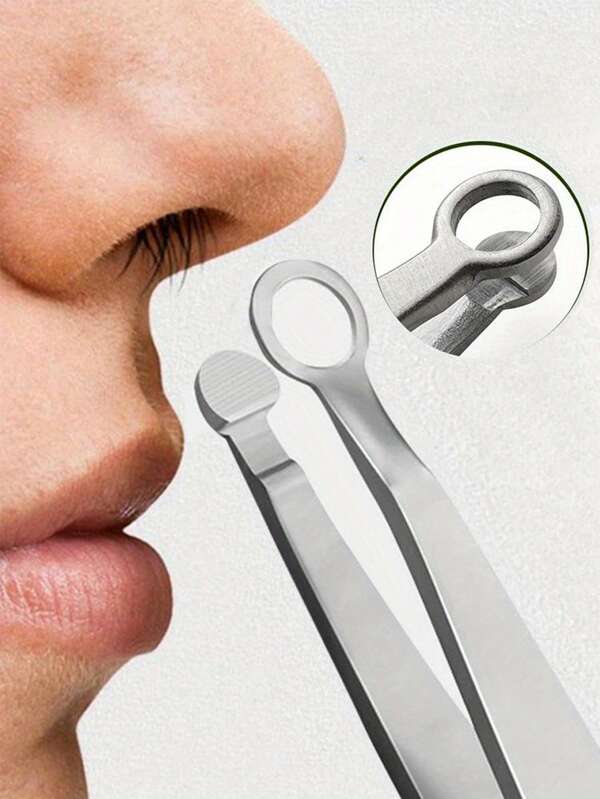 1 Peça Alicate Manual Multifuncional de Aço Inoxidável para Pelos do Nariz, Aparador de Barba, Pinça para Nariz, Orelhas, Barba e Sobrancelhas, Acessórios de Beleza de Precisão, Design de Cabeça Redonda, Conveniente e Durável, Fácil de Limpar, Adequado para Homens e Mulheres, Ferramentas de Depilação, Essencial para a Vida Diária