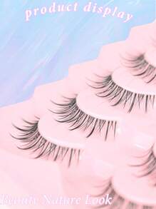 7 对漫画睫毛透明带状睫毛自然交叉纤细假睫毛角色扮演化妆 3-14 毫米