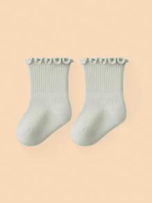 6 件/1 件婴儿褶边袜子，适合新生女孩和男孩日常使用 - 彩色 - 查看 13