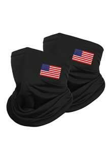 5 件/2 件/1 件美国国旗印花颈套脸部服装颈套面罩围巾防晒透气头巾透气防晒防风适用于滑雪钓鱼徒步骑行春夏季 - 彩色 - 查看 2