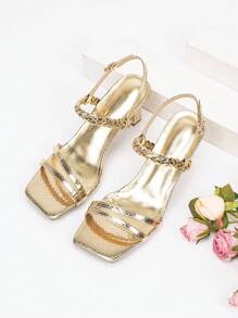 Strap High Heel Sandals For Women, Heel, Sexy Open Toe, Criss-Cross Buckle Strap, Suitable For Party And Daily Wear