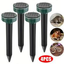 [Solar-Driven Strong Drive] 4 Equipped With Ultrasonic Mole Drive Devices: Effectively Protect The Courtyard And Bid Farewell To Hamster Intrusion. - Green - View 2