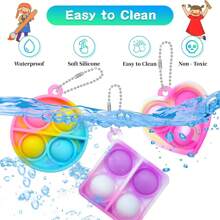 24/48pcs Random Colors And Random Styles Pop Fidget Keychain - Mini Fidget Toys Bulk Party Favors For Kids - Boys Girls Push Pops Bulk Toys - Its Small Prizes For Kids Classroom Birthday Party Favors Bubble Poppers
