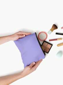 6个空白DIY帆布拉链收纳袋 - 彩色化妆包/铅笔盒，适合收纳小型化妆品、DIY工艺品、洗漱用品、文具、数据线等，多功能帆布袋，适用于家庭、学校和旅行，可涂鸦和手绘DIY - 彩色 - 查看 9