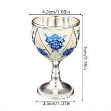 1pc Rose Design Stemware Glass, Suitable For Wine, Juice, Beverage, Water, High-End Restaurant And Home Use, Multi-Color Options, Decorative Tabletop Craft