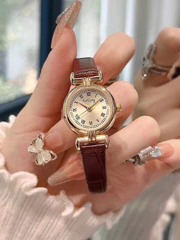 [Holiday Gift] French Luxury British Style Ladies' Watch, Elegant Vintage Compact Design, Quartz Movement For High School & College Students
