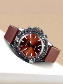 Men's Business Wrist Watch, Fashion Casual Quartz Watch For Men With Retro Sports Silicone Band, Sporty Men's Watches