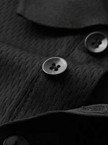 3pcs/Set Men's Sports Polo T-Shirts, Elastic Quick Dry Casual Short Sleeve Polo Tops, Summer - Black - View 6