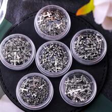 网红新款日系美甲饰品朋克风复古金属暗黑金属美甲饰品指甲装饰材料DIY合金配件 - 銀色 - 查看 15