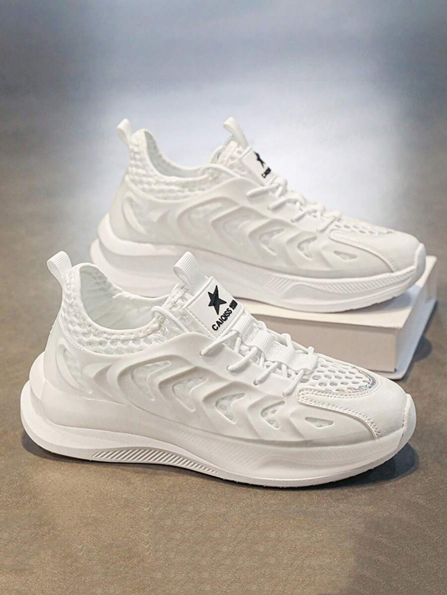 Men's Fashion Casual Sports Shoes, Breathable Shock-Absorbing Running Sneakers, Lightweight Non-Slip Walking Shoes