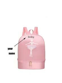 Customizable Dance Bag With Personalized Name Or Holiday Message. Customize Your Own Dance Backpack. This Is A Perfect Backpack For Girls, Daily Use, Going Out, Traveling, Sports, Swimming, Mountain Climbing, Outdoor Use. Perfect For Christmas, Thanksgiving, Back To School, Workplace, Work, Commuting. Great As A Gift. Create The Perfect Christmas For Parents, Colleagues And Classmates. Unforgettable Package,Multi-Functional,Ornamental,Letter,Stylish,Modern,Colorful,Cute,Adorable,Casual,Custom,Personalised,Unique,Customized,Ideal Gifts For Him,Ideal Gifts For Her - Pink - View 12