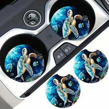 2 件装 海龟鲸鱼动物图案汽车杯垫 时尚速干防滑汽车杯垫 - 均碼 - 查看 13