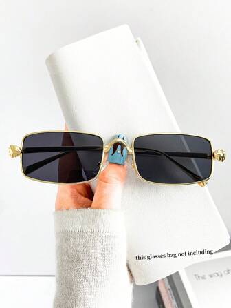 新款复古高端窄框时尚眼镜，男女通用复古金属户外日常休闲百搭派对眼镜，适合女性夏季海滩度假、户外、旅行的日常佩戴