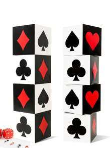 4 món, Hộp trang trí tiệc theo chủ đề Poker, Hộp tiệc Poker, Trang trí phông nền tiệc sinh nhật, Trang trí vũ hội, Đạo cụ chụp ảnh, Hộp quà tặng tiệc, Vật dụng gói quà, Hộp đựng kẹo, Vật dụng trang trí trung tâm bàn, Đồ trang trí để bàn, Quà tặng tiệc - bài xì tố - Xem 5