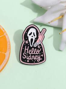 1pc Creative Personalized Quirky Halloween Series Metal Alloy Cartoon Skull Shaped Clothing Accessory - Multicolor - View 2