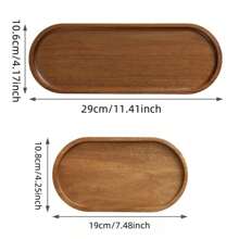 2pcs Elegant Wooden Serving Tray, Breakfast Tray, Wooden Tray, Acacia Wooden Tray, Multifunctional Snack Tray, Cake Tray, Bread Tray, Perfect For Coffee Table Desserts, Cakes& Snacks Ideal For Restaurants & Kitchens, Multi-Purpose, Bathroom Accessories, All Seasons