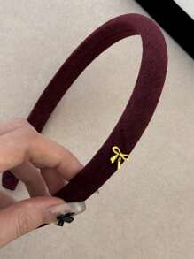 5/1pc Retro Bow Headband, Elegant Solid Color Sponge Bow Hair Band Suitable For Everyday Commute, Makeup, Washing Hair, Casual Outing