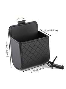 1 件装汽车通风皮革整洁储物挂袋保护套，用于存放钥匙、硬币、手机和眼镜。带挂钩的通用车用桶。让您的汽车保持干净整洁