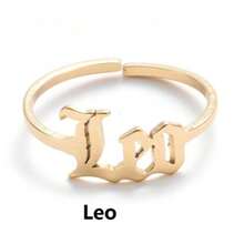 1 pieza Anillo chapado en oro de acero inoxidable para mujer con doce constelaciones, de moda y sencillo, apropiado para el uso diario de joyas de mujer