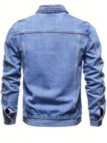 Men's Long Sleeve Classic Versatile Slim Fit Denim Jacket, Fall