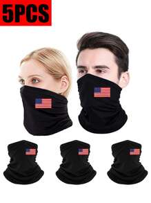5 件/2 件/1 件美国国旗印花颈套脸部服装颈套面罩围巾防晒透气头巾透气防晒防风适用于滑雪钓鱼徒步骑行春夏季 - 彩色 - 查看 6