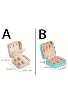 1pc Jewelry Organizer Box, Detachable Compartments Jewelry Storage Box, Ins Style Zipper Jewelry Display Tray, Suitable For Rings, Earrings, Necklaces, Lipsticks