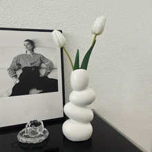 1 件独特花瓶花盆硅胶模具、石膏花瓶模具、现代花瓶硅胶模具、混凝土水泥模具、花盆、笔筒、石膏树脂模具、手工家居装饰 - 粉色 - 查看 9