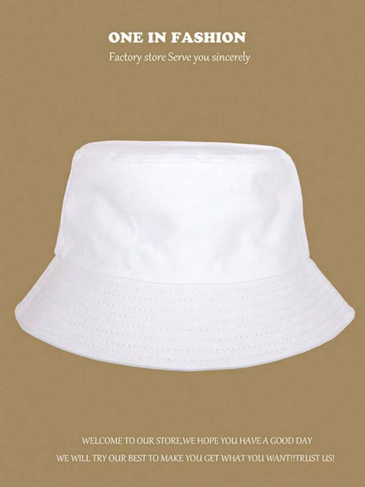 Custom Logo Versatile All-Match Solid Color Bucket Hat, Unisex Outdoor Summer Sun Protection Hat, Foldable - A - View 19