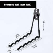 Ganchos de Utilidad para Almacenamiento de Garaje, Organizador de Herramientas de Jardín para Garaje, Ganchos de Montaje en Pared para Utilidades, Organizador de Almacenamiento de Herramientas de Alta Resistencia - F - Ver 9