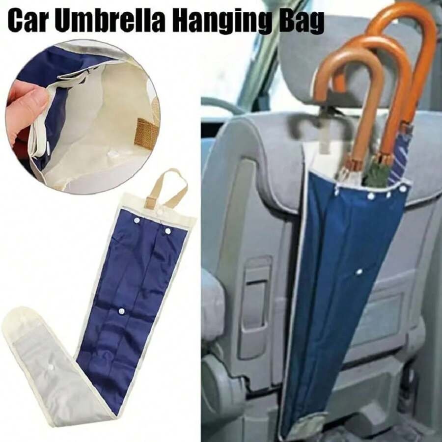 1 件防水汽车座椅靠背雨伞架，聚酰胺汽车雨伞收纳袋，通用汽车座椅靠背收纳袋，带椭圆形收纳袋 - 保持车辆清洁干燥 - 藍色 - 查看 1