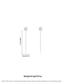 1 paire de boucles d'oreilles gouttes en argent sterling S925 avec fleur rose multicolore fantaisie. Délicates pour le port quotidien, hypoallergéniques, élégantes et luxueuses avec une chaîne à gland. Convient aux femmes, livré avec un coffret cadeau.