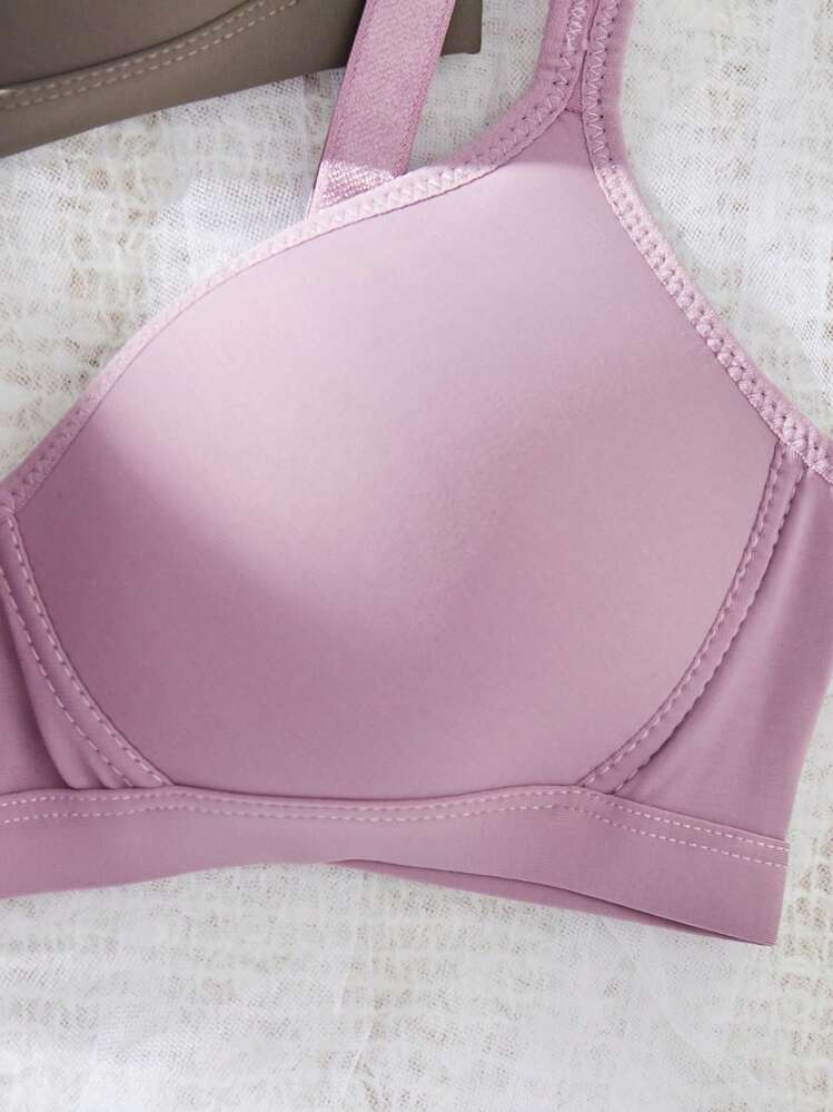 3件装女士舒适多色无钢圈软杯纯色内衣文胸 - 彩色 - 查看 3
