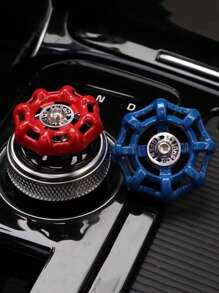 1 pièce Autocollant de valve de commutateur créatif de voiture, bouton métallique de démarrage à une touche, décoration intérieure de contrôle central de voiture