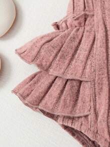 Summer Baby Girl Cute Pink Floral Ruffled Bodysuit & Headband Set - Dusty Pink - View 8