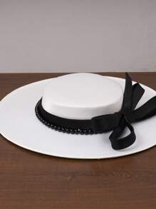 French Style Mini Hat, Bridal Hat, White Hat, Wedding Hat, Headdress Hat, Mini Hat, Women's Hat, Adult Hat, Retro Hat, Qipao Dress Hat, Veil Hat, Mini Hat, Women's Hat, Elegant Women's Hat, Women's Formal Hat - 1134 - View 2