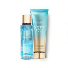Victoria's Secret Bare Vanilla Mist & Lotion Set - Whipped Vanilla Soft Cashmere Scent Women Fragrance Body Spray & Hydrating Cream 2 Piece Gift Set - Nụ hôn nước - Xem 1