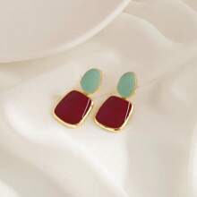 2 piezas Aretes cuadrados minimalistas y a la moda, joyería para fiesta y eventos