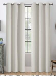 VEHEDE 2 件装窗帘 隔热客厅窗帘 带孔眼 隔热窗帘 遮光孔眼窗帘 2 件套 遮光窗帘 米色，浅米色 - Hellbeige - 查看 28