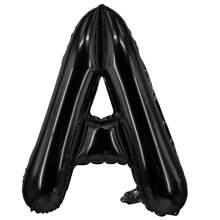16 英寸黑色字母和数字气球铝箔氦气黑色字母派对气球聚酯薄膜气球字母和数字气球铝箔适用于生日婚礼周年派对装饰 - 黑色 - 查看 22