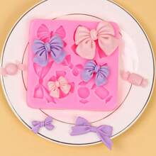 1 szt. Forma na czekoladę Bow Fondant Mini Mold Silikonowe formy do ciastek Formy do ciastek Bow Cookie Cutter na przyjęcie urodzinowe Cupcake Topper Ślub Cukierki Czekoladowe DIY Forma do dekorowania ciast