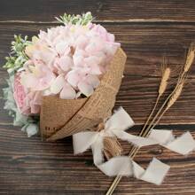 1/2/3卷手工雪纺丝带流苏，1.5英寸 x 16.4英尺，毛边，适用于婚礼请柬、新娘捧花、礼品包装、工艺品、节日装饰、红色、情人节派对用品 - 米色 - 查看 5