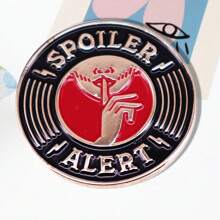1pc Vintage Propaganda Poster Warning Brooch, Used For Backpack, Fashion Accessories, Clothes Decoration, Unique Gifts, Decorated On Women/Men Backpack, Jacket, Hat, DIY Decorations - Multicolor - View 9