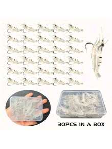 10/20/30pcs Bionic Shrimp Fishing Lure, Bionic Lure With Hook, Small Soft Shrimp Lure For Fishing - Multicolor - View 3