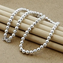 925 Silver 6MM Buddha Bead Necklace For Daily Wear And Gift Giving - White - View 3