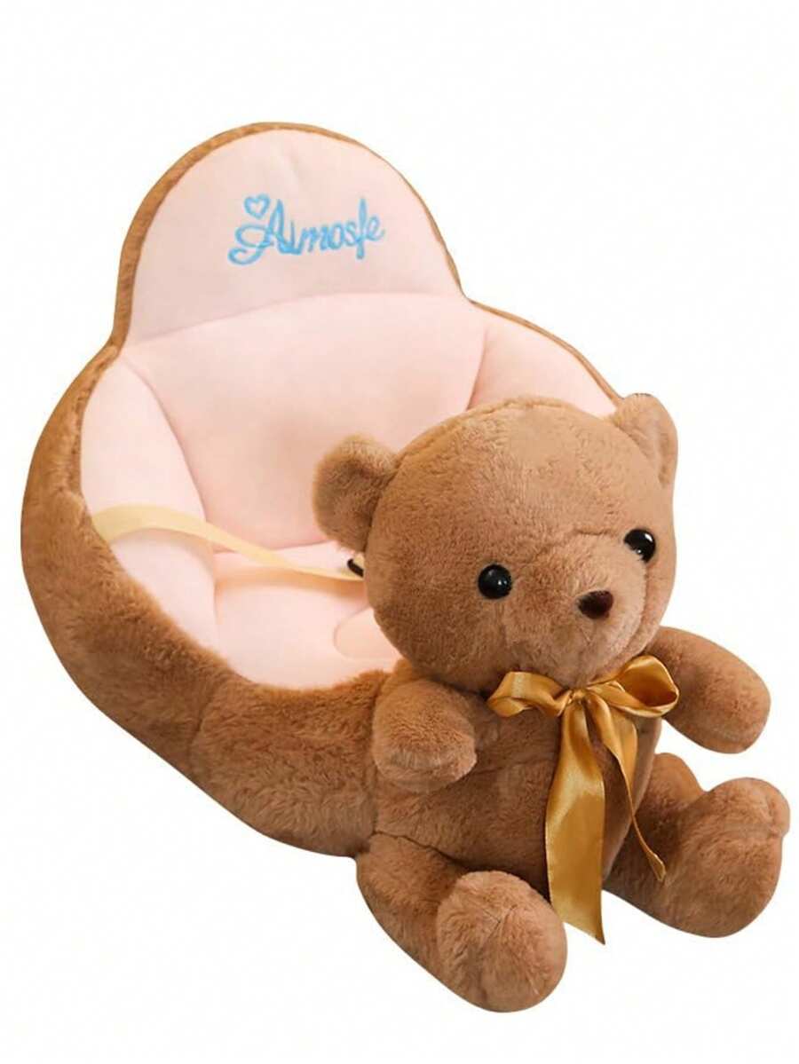 Soporte Aprender A Sentarse Bebé Osito Café Con Correa - Café integral - Ver 1