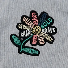 “你已经足够好”布贴，3英寸缝/熨刺绣花朵布贴，嘻哈朋克摇滚卡通冒险趣味酷炫DIY服装配饰缝纫贴花刺绣徽章布贴夏季，学校