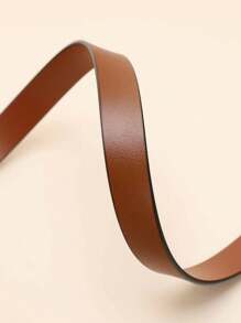 1pc New Women's Belt Letter C Korean Version Dress Jeans PU Women's Belt - Black - View 8