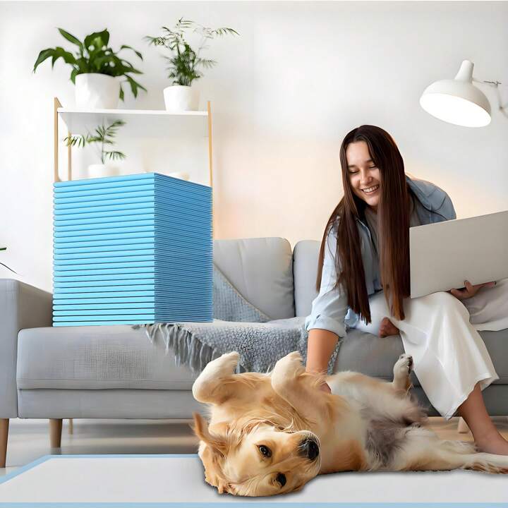 100 Pcs Dog Urine Pads, Leak-Proof And Super Absorbent Dog Urine Pads, Dog Pads With 6 Layers Of Protection, Puppy Training Toilet Pet Pads, Thickened Disposable Toilet Mats For Cats, Pet Urine Pads, Rabbit Puppy Training Pads